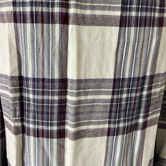 Cloth and Stone for Anthroplogie medium purple & white plaid long sleeved - Picture 8 of 10